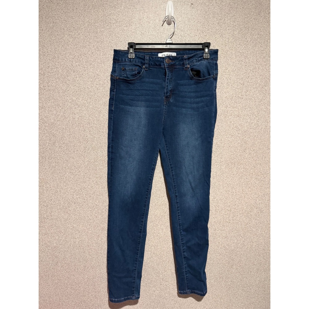 Enjean Womens High Rise Skinny Jeans Dark Wash Denim Size 13/31